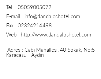 Aphrodisias Dandalos Hotel iletiim bilgileri